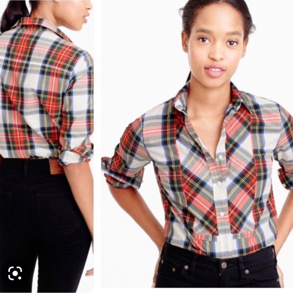 J. Crew Festive Plaid Button Down